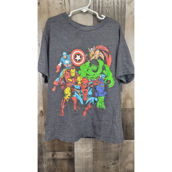 Marvel Characters Kids Tee Shirt Size Large 10-12 - Picture 1 of 4